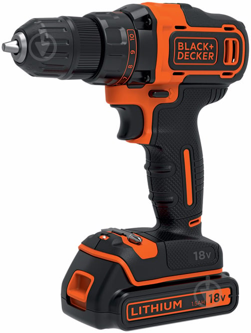 Шуруповерт аккумуляторный Black+Decker BDCDC18KB - фото 1