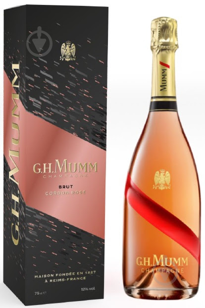 Шампанське Mumm Cordon Rose Brut 12% в подарунковій упаковці 0,75 л - фото 1