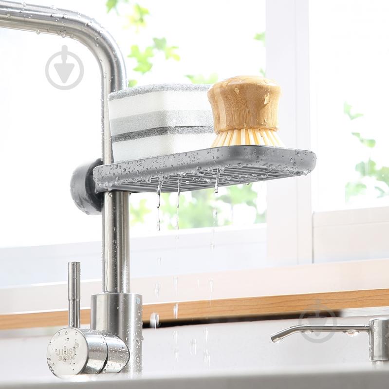 Полка MVM BP-22 серая с фиксатором - фото 4