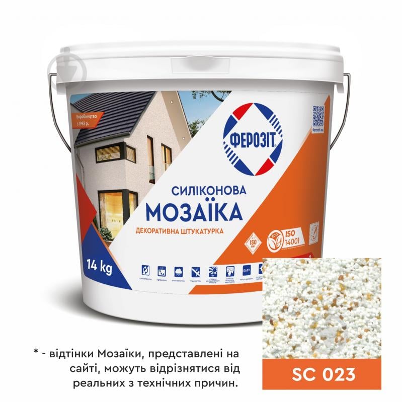 Декоративная штукатурка мозаичная Ферозит силиконовая 33 «Мозаика»,SC 023 0,8-1,2 мм 14 кг - фото 1