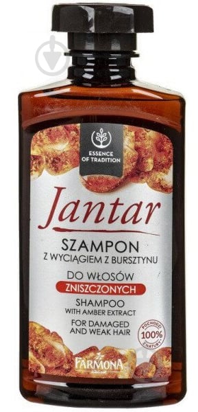 Шампунь Farmona з екстрактом бурштину для пошкодженого та слабкого волосся Jantar 330 мл - фото 1