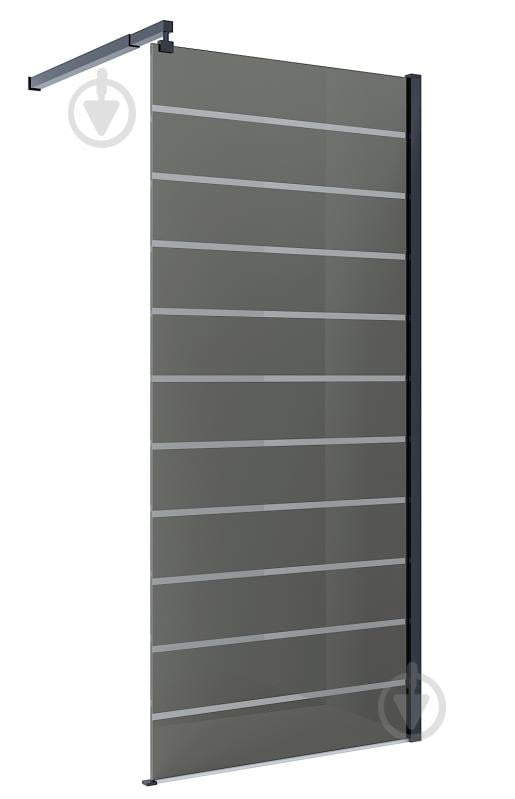 Стенка душевая EGO Walk-in WAVE BLACK 100x200 см - фото 1