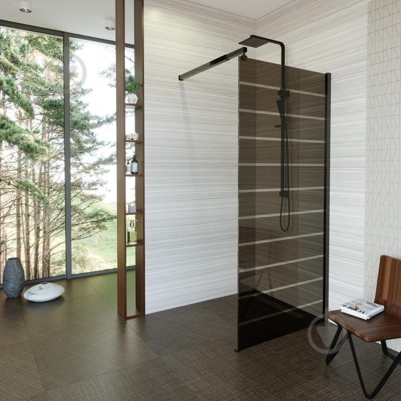 Стенка душевая EGO Walk-in WAVE BLACK 100x200 см - фото 2