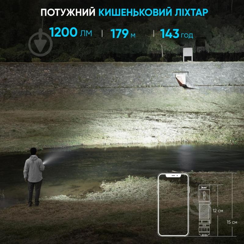 Фонарь ручной Wuben C3, 179м 1200 Lm green C3 - фото 9