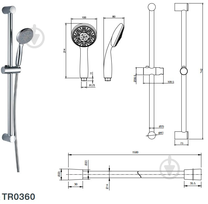 Душевой гарнитур Koller Pool Trend TR0360 - фото 2