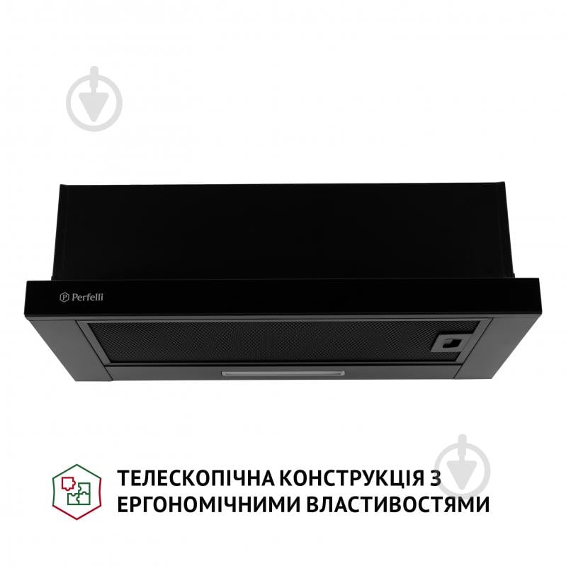 Витяжка Perfelli TL 6333 BL 700 LED GLASS телескопічна - фото 2