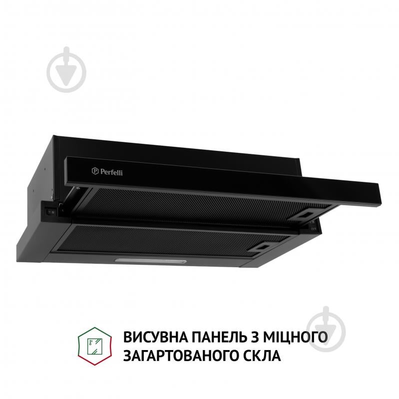 Вытяжка Perfelli TL 6333 BL 700 LED GLASS телескопическая - фото 3