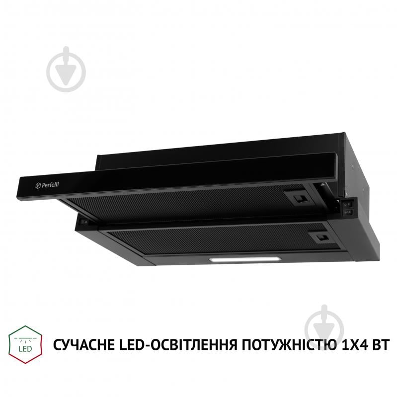 Витяжка Perfelli TL 6333 BL 700 LED GLASS телескопічна - фото 4