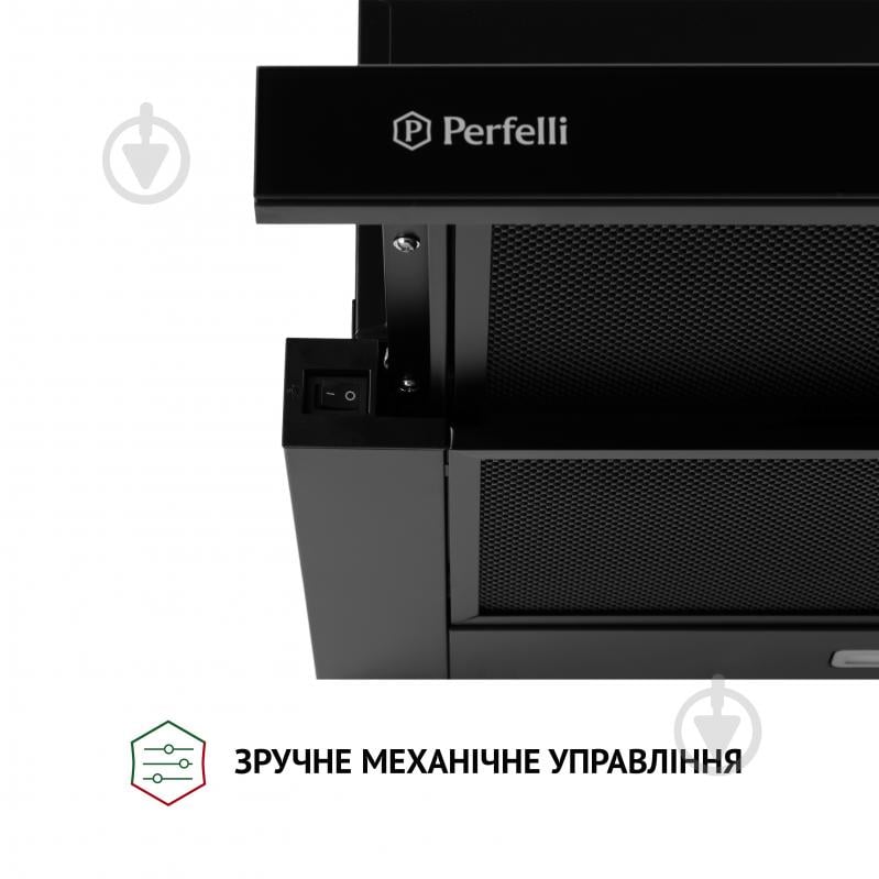 Витяжка Perfelli TL 6333 BL 700 LED GLASS телескопічна - фото 5