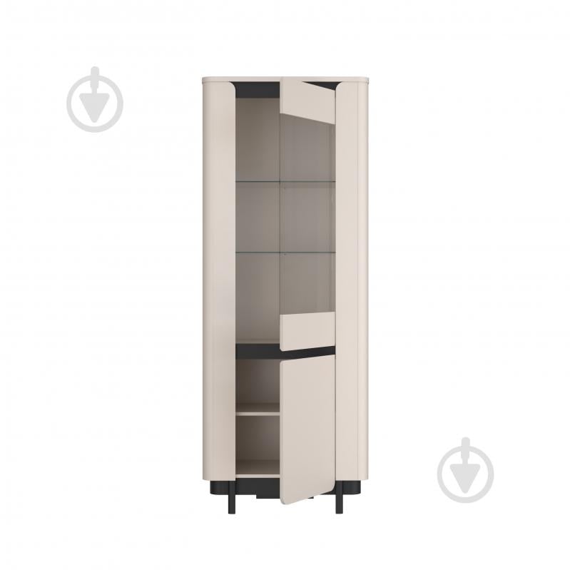 Шкаф-витрина Forte Meble 2d VODOL 1963х756х448 мм бежевый / черный / бежевый - фото 4 Шкаф-витрина Forte Meble 2d VODOL 1963х756х448 мм бежевый / черный / бежевый - фото 4