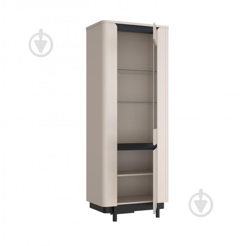 Шкаф-витрина Forte Meble 2d VODOL 1963х756х448 мм бежевый / черный / бежевый - фото 2 Шкаф-витрина Forte Meble 2d VODOL 1963х756х448 мм бежевый / черный / бежевый - фото 2