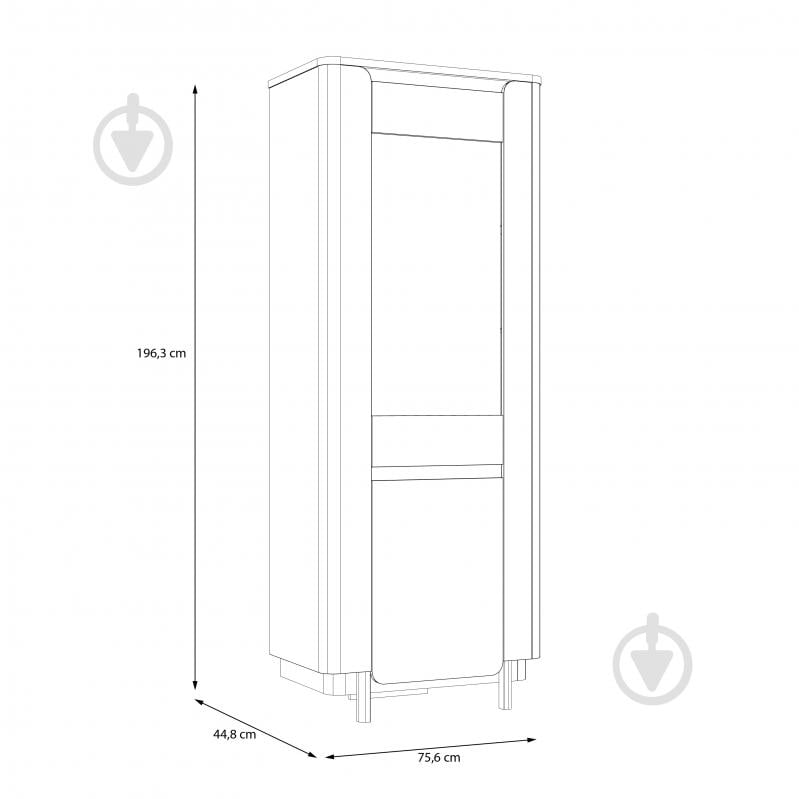 Шкаф-витрина Forte Meble 2d VODOL 1963х756х448 мм бежевый / черный / бежевый - фото 5 Шкаф-витрина Forte Meble 2d VODOL 1963х756х448 мм бежевый / черный / бежевый - фото 5