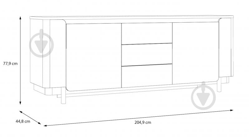 Комод Forte Meble Vodol VXLK232 2049х779х448 мм чорний/бежевий - фото 5 Комод Forte Meble Vodol VXLK232 2049х779х448 мм чорний/бежевий - фото 5