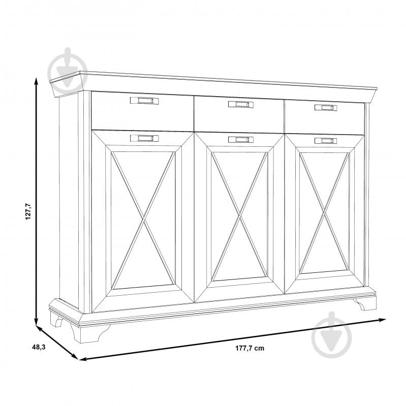 Комод Forte Meble Kashmir KSMV331 1777х1277х483 мм пиния белая - фото 5
