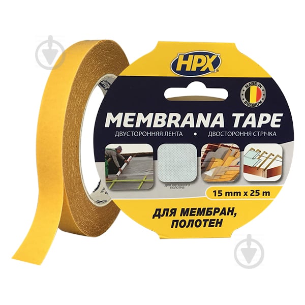 Двухсторонняя монтажная клеющая лента HPX Membrana Tape 15 мм x 25 м прозрачная - фото 1