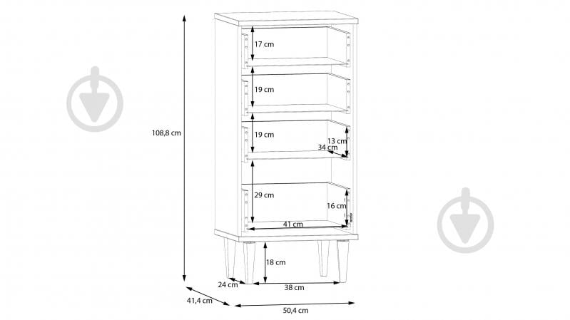 Комод Forte Meble Calasetta CQSK311 504х1088х414 мм дуб елегант - фото 6 Комод Forte Meble Calasetta CQSK311 504х1088х414 мм дуб елегант - фото 6