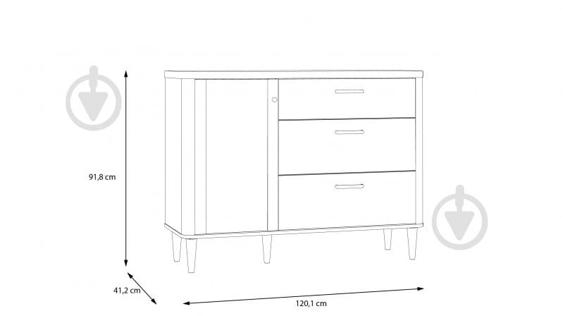 Комод Forte Meble Lacetti LCTK221L 1210х920х412 мм дуб валенсия/бежевый - фото 5