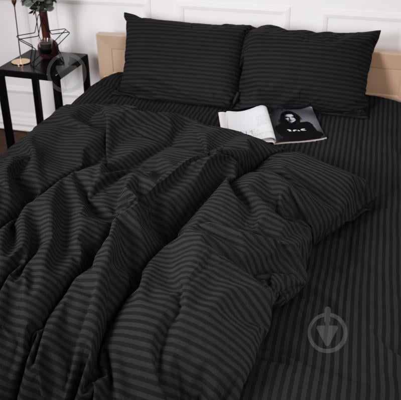 Комплект постельного белья Бязь 17-0611 Stripe Black 143х210 см мультиколор MirSon - фото 1