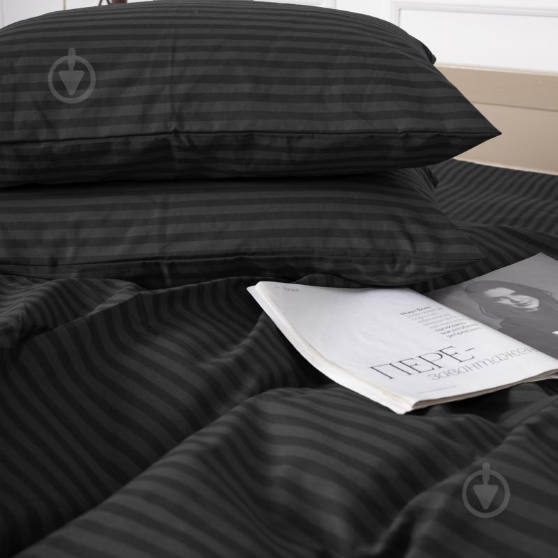 Комплект постельного белья Бязь 17-0611 Stripe Black 143х210 см мультиколор MirSon - фото 3