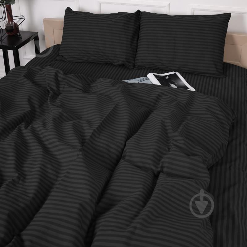 Комплект постельного белья Бязь 17-0611 Stripe Black 143х210 см мультиколор MirSon - фото 5