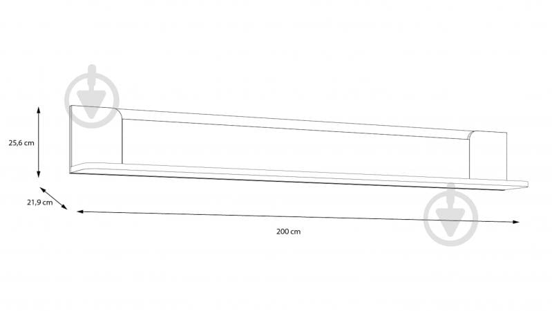 Полка Forte Meble Vodol 2000x256 мм бежевый/черный (УТ0023448:M849 Бежевий/Чорний) - фото 3 Полка Forte Meble Vodol 2000x256 мм бежевый/черный (УТ0023448:M849 Бежевий/Чорний) - фото 3