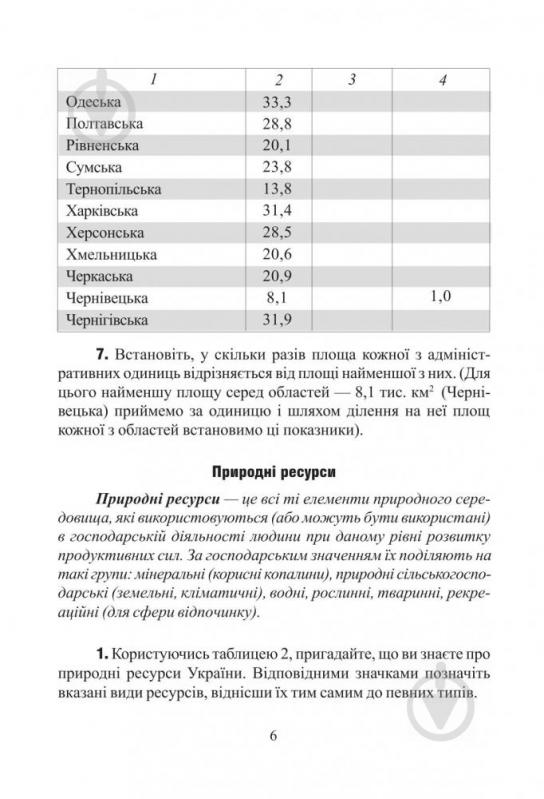 Книга Заставецька О. «Економічна та соціальна географія України. Задачі та вправи. 8-9 класи» 978-966-10-0214-1 - фото 6