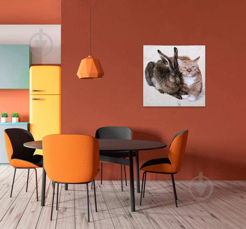 Репродукция Hare and Cat 48x48 см - фото 5