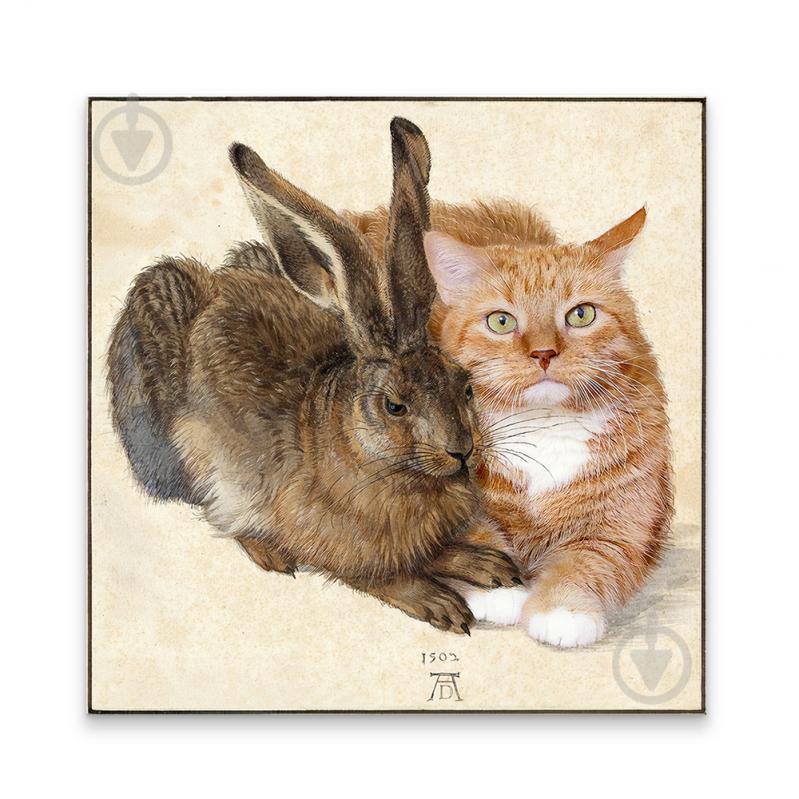 Репродукция Hare and Cat 48x48 см - фото 2