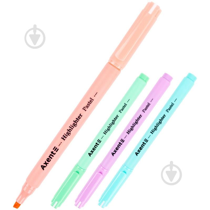 Маркер Axent Highlighter Pastel 2-4 мм 4 шт. 2533-40-A - фото 2