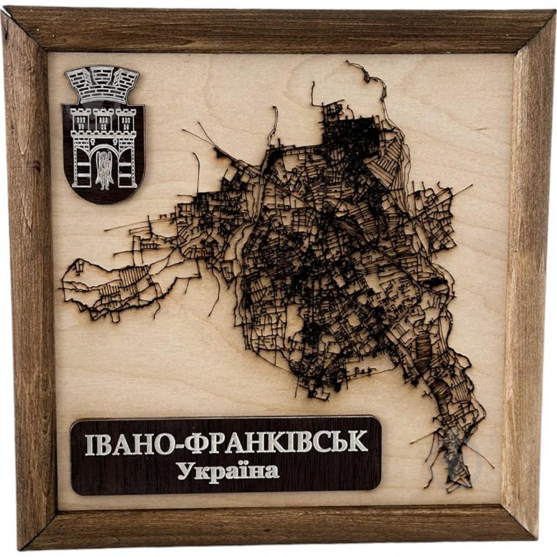 Мапа України Івано-Франківськ 20x20 см - фото 1