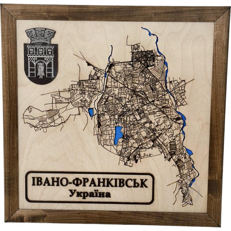 Карта Украины Ивано-Франковск 45x45 см - фото 1