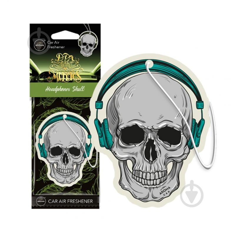 Ароматизатор на зеркало Aroma Car Dia De Los Muertos Headphone Skull - фото 1