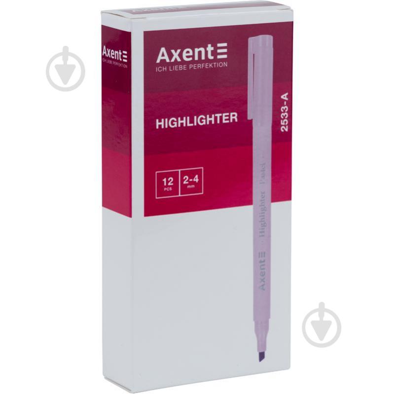 Маркер Axent Highlighter Pastel 2-4 мм розовый 2533-10-A - фото 2