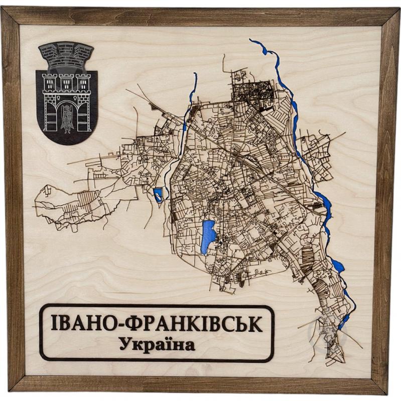 Мапа України Івано-Франківськ 65x65 см - фото 1