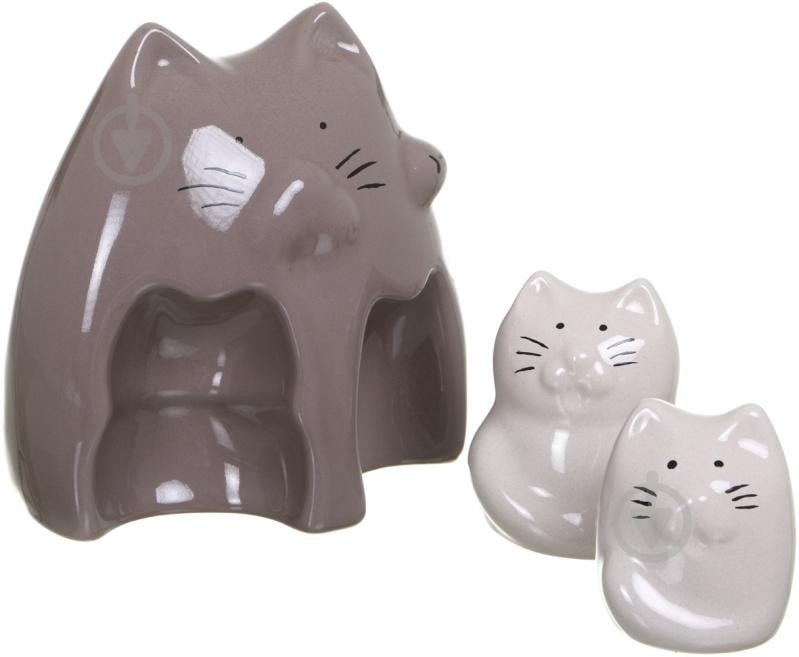 Набор статуэток Eterna котики 2019 15х17х14 см серый - фото 3