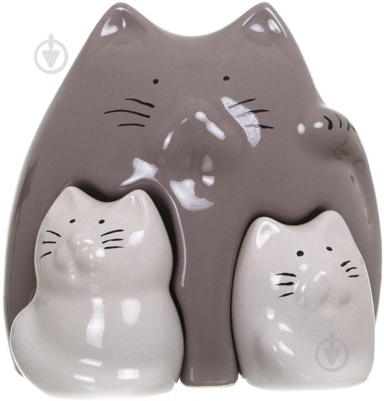 Набор статуэток Eterna котики 2019 15х17х14 см серый - фото 1