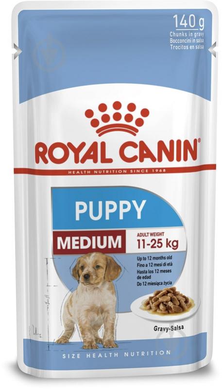 Корм влажный для щенков для средних пород Royal Canin MEDIUM PUPPY (Медиум Паппи соус), пауч, 140 г 140 г - фото 1 Корм влажный для щенков для средних пород Royal Canin MEDIUM PUPPY (Медиум Паппи соус), пауч, 140 г 140 г - фото 1