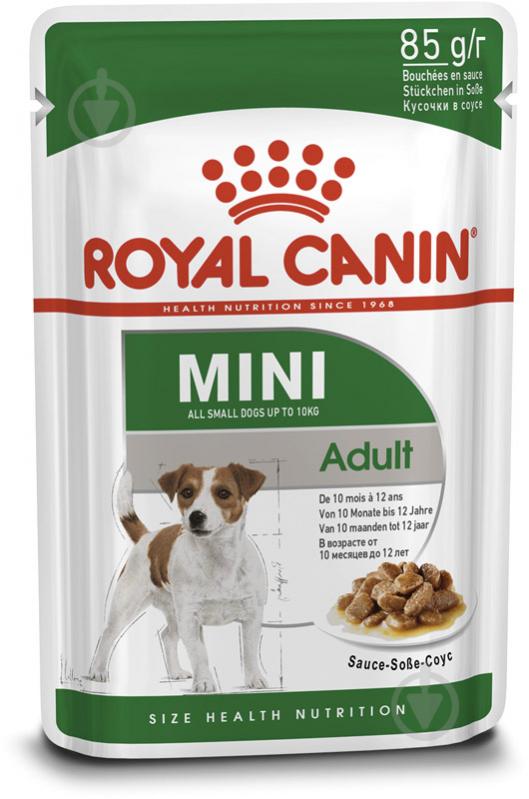 Корм влажный для взрослых собак для малых пород Royal Canin MINI ADULT (Мини Эдалт соус), пауч, 85 г 85 г - фото 1