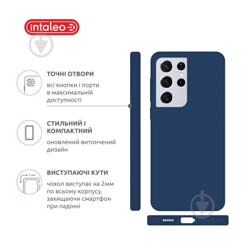 Чехол Intaleo SoftShell для Samsung Galaxy S21 Ultra синий - фото 4