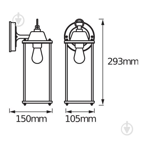 УЦІНКА! Світильник вуличний настінний Ledvance/Osram ENDURA CLASSIC LANTERN SQUARE M E27 IP23 чорний (УЦ №2935) - фото 2 УЦІНКА! Світильник вуличний настінний Ledvance/Osram ENDURA CLASSIC LANTERN SQUARE M E27 IP23 чорний (УЦ №2935) - фото 2