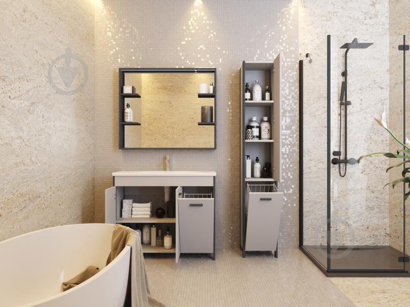 Зеркало настенное ЮВЕНТА Brooklyn - 90 черный - фото 2