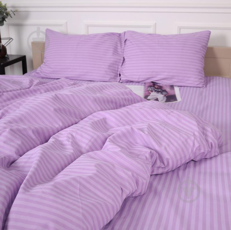 Комплект постільної білизни Бязь 17-0618 Stripe Purple 175х210 см фіолетовий MirSon - фото 3