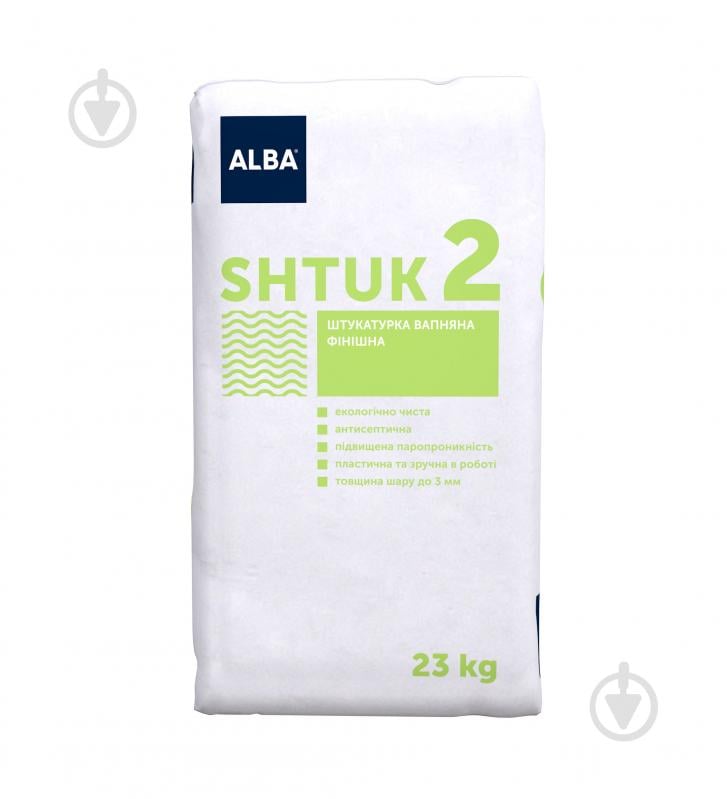 ᐉ Штукатурка ALBA известковая финишная "SHTUK 2" 23 кг • Купить в Киеве ...