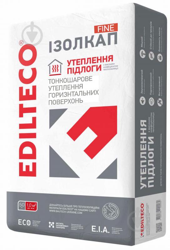 Стяжка Edilteco теплоізоляційна полегшена ІЗОЛКАП Fine 50л 15 кг - фото 1