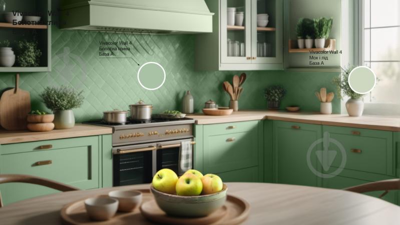 Краска интерьерная латексная Vivacolor Wall 4 глубокий мат Болотная глина V375 2,7 л - фото 3 Краска интерьерная латексная Vivacolor Wall 4 глубокий мат Болотная глина V375 2,7 л - фото 3