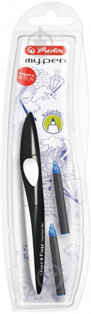 Ручка-ролер Herlitz My.Pen Urban Black синя, що стирається 11377272 - фото 3