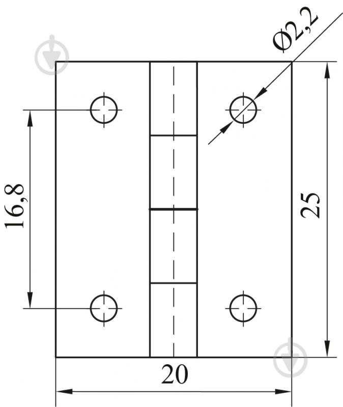 Петля накладная DC форточная mini 25х20 мм - фото 2