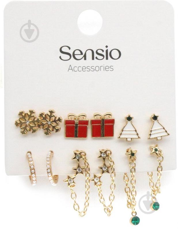 Серьги Sensio сет 6 пар Festive Classics NY золотой - фото 2