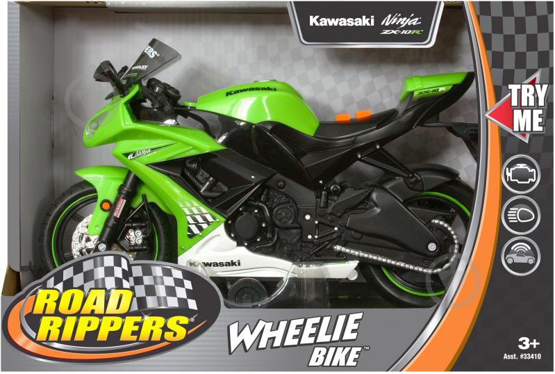 Мотоцикл Toy State Kawasaki KLX 140 Moto-Cross Bike 25 см 33412 - фото 2