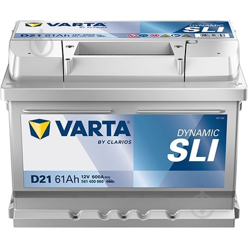 Аккумулятор автомобильный Varta DYNAMIC SLI 560410054 D47 (60а/г) J E 60Ah 540A 12V «+» справа (560410054) - фото 1